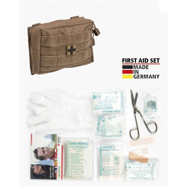 Trousse de Secours LEINA 25 pièces Dark Coyote Mil-Tec Trousse de Secours LEINA 25 pièces Dark Coyote Mil-Tec