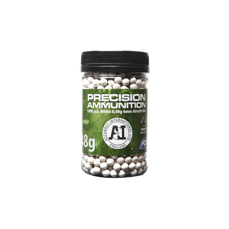 BILLES AIRSOFT 6MM ACCURACY INT. 0.48G X 1000 BLANCHES