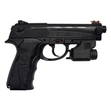 Pack PISTOLET TAC31 CO2 + LASER C4.5 4.1J + 1500 billes acier 4.5mm + 10 CO2