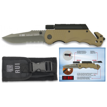 Couteau RUI pliant Tactique Survie TAN