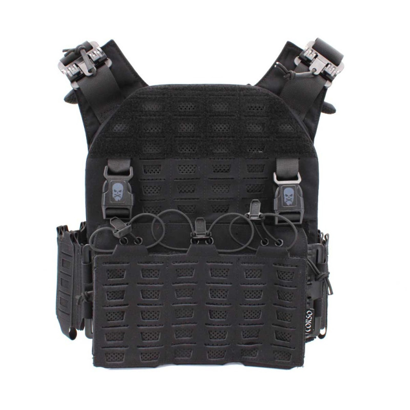 Gilet tactique porte-plaques Drake MK4 Noir- Corso Tactical