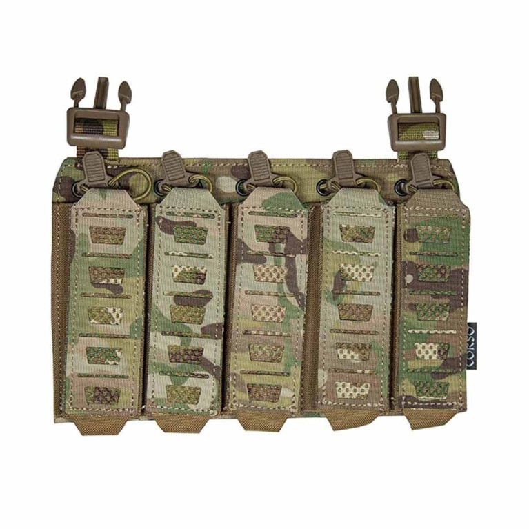 PORTE CHARGEUR FRONTAL 9MM MP5/MP7 MOLLE LASER CUT MULTICAM