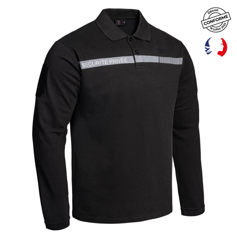 POLO SÉCURITÉ PRIVÉE MANCHES LONGUES SÉCU-ONE NOIR