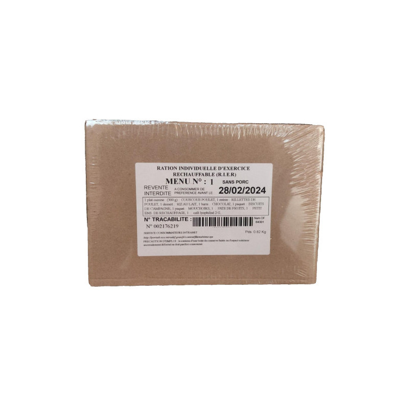 Ration militaire armée française 12h