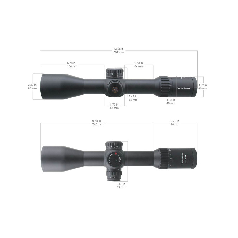 LUNETTE CONTINENTAL X6 3-18X50 FFP 34MM VCT