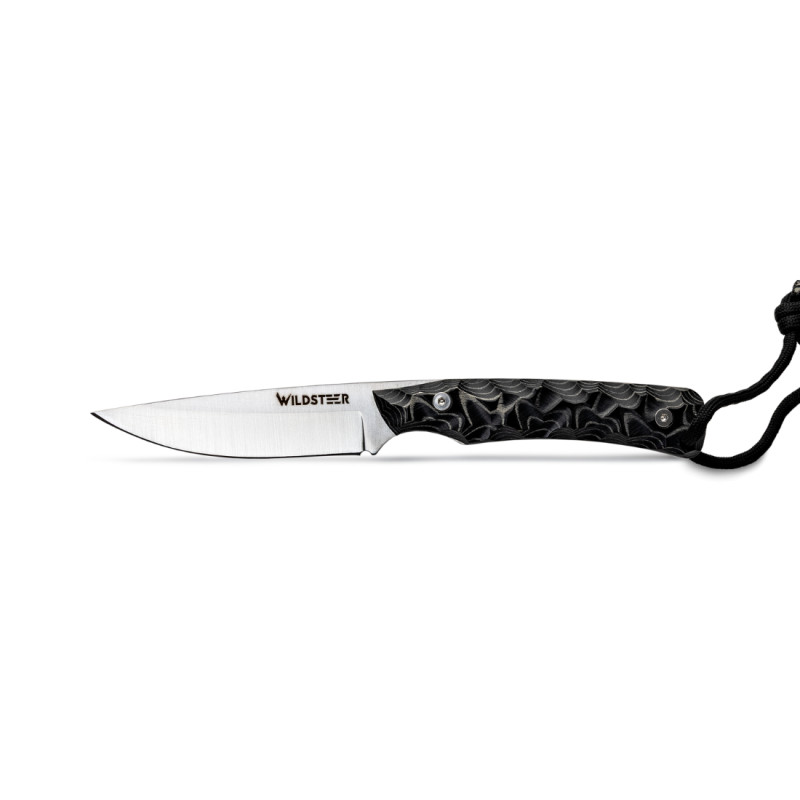 COUTEAU OUTDOOR TROLL LAME BROSSÉE WILDSTEER PAKAWOOD NOIR