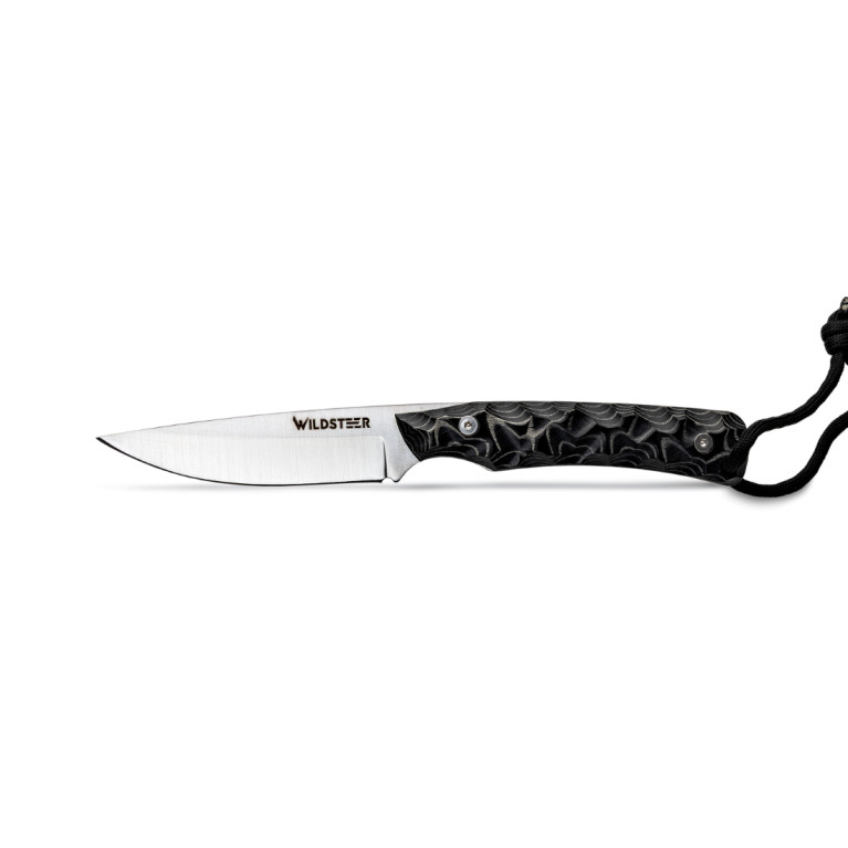 COUTEAU OUTDOOR TROLL LAME BROSSÉE WILDSTEER PAKAWOOD NOIR