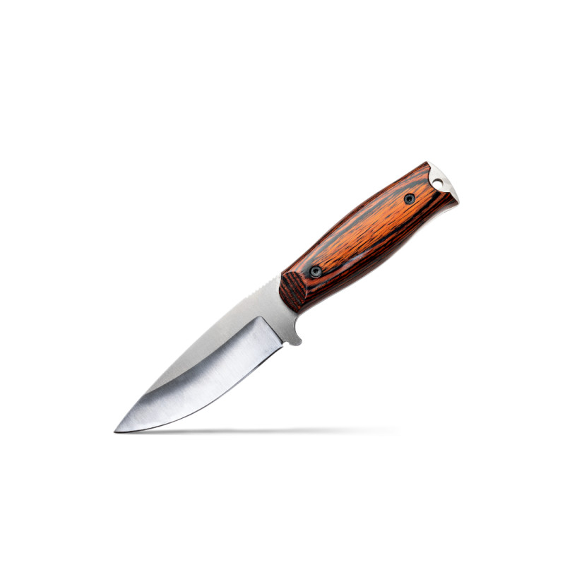COUTEAU WILDSTEER KASTOR MANCHE PAKAWOOD COCOBOLO LAME BROSSÉE