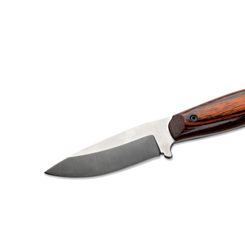 COUTEAU WILDSTEER KASTOR MANCHE PAKAWOOD COCOBOLO LAME BROSSÉE