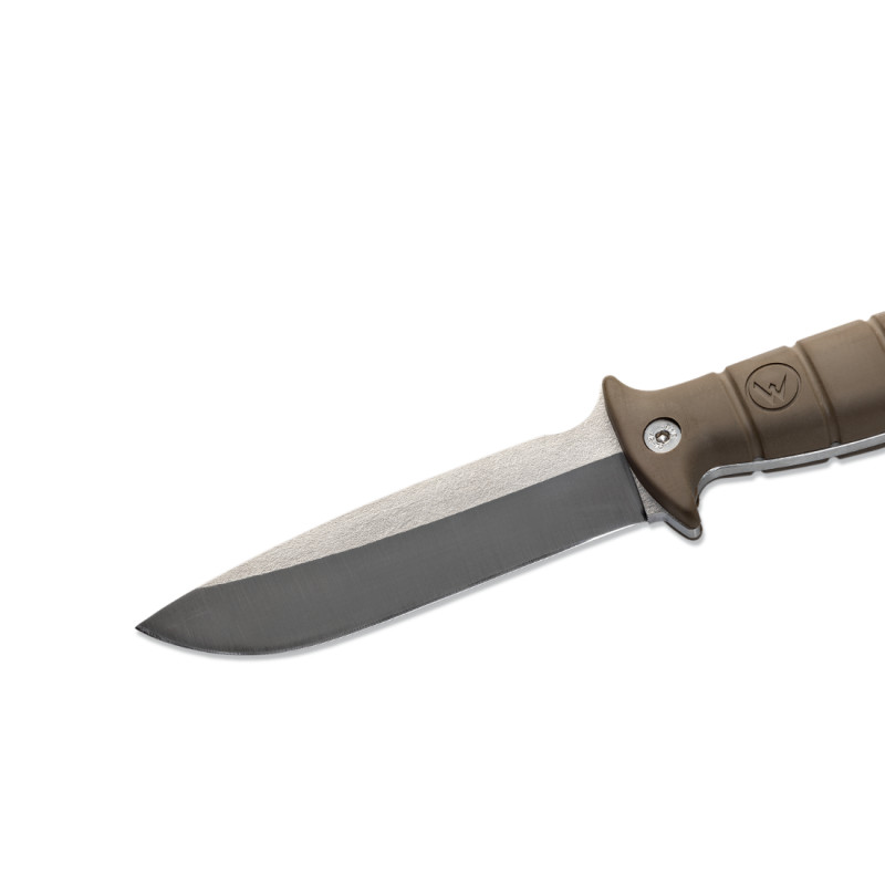 COUTEAU DE SURVIE TARASCO WILDSTEER MANCHE COYOTE LAME BROSSÉE