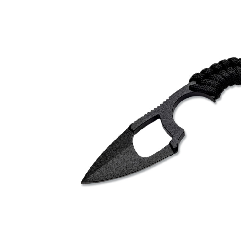 COUTEAU DE SURVIE KRILL WILDSTEER PARACORDE NOIRE LAME EVIDÉE