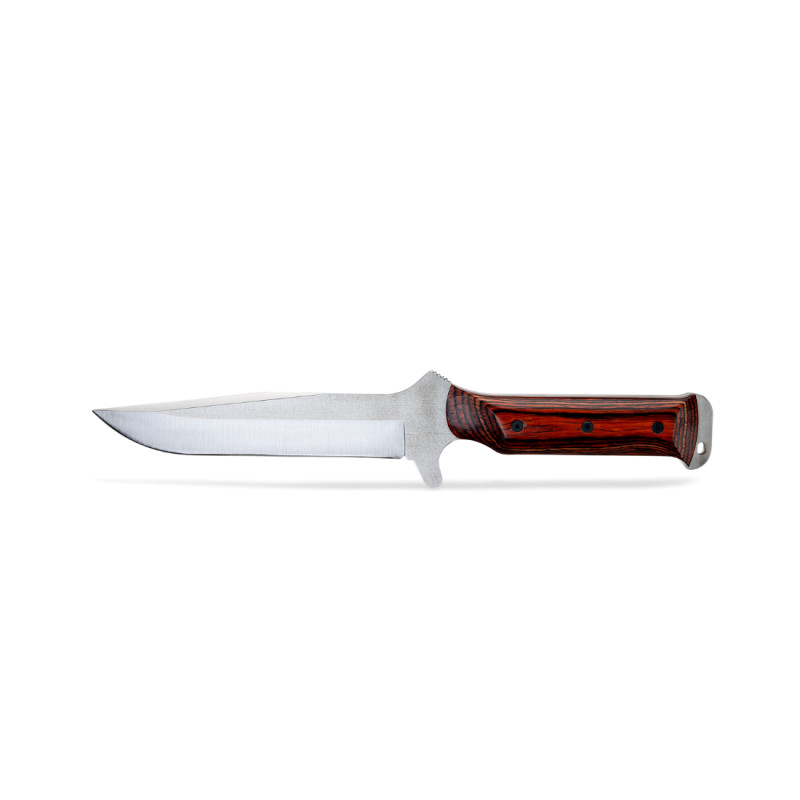 COUTEAU DE CHASSE TX-H WILDSTEER MANCHE PAKAWOOD COCOBOLO LAME BROSSÉE