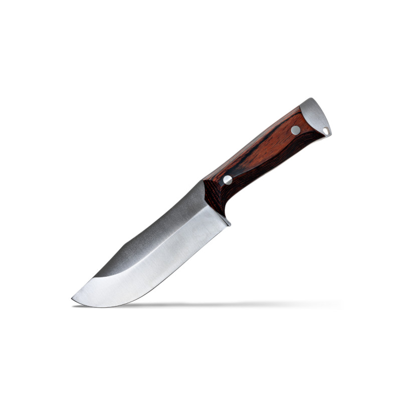 COUTEAU DE CHASSE KODIAK-H WILDSTEER MANCHE MICARTA NOIR LAME BROSSÉE