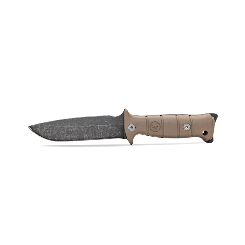 COUTEAU DE COMBAT WILDSTEER TARASCO 13 RDP MANCHE COYOTE LAME STONEWASH
