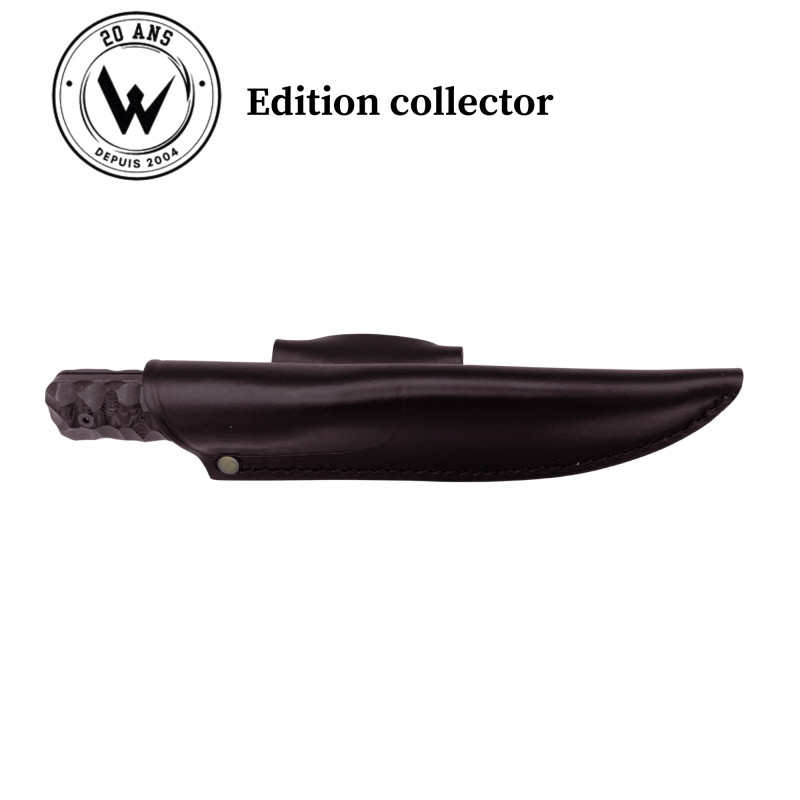 COUTEAU DE CHASSE WILDSTEER EDITION COLLECTOR BABY WILD MANCHE MICARTA LAME EPOXY NOIRE