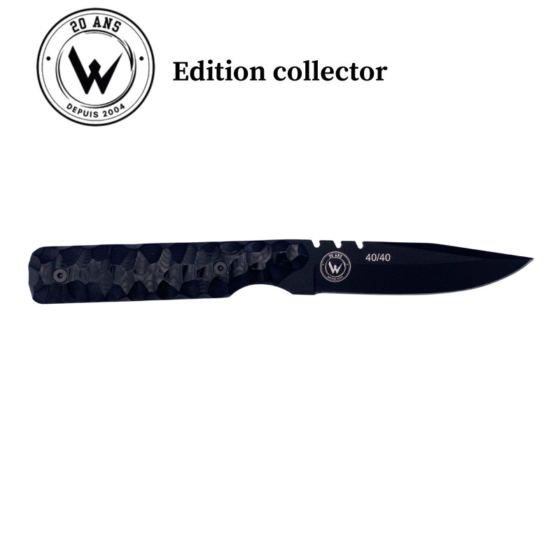 COUTEAU DE CHASSE WILDSTEER EDITION COLLECTOR BABY WILD MANCHE MICARTA LAME EPOXY NOIRE