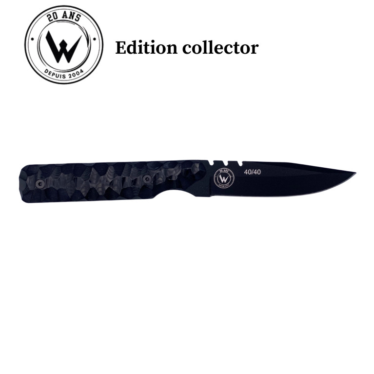 COUTEAU DE CHASSE WILDSTEER EDITION COLLECTOR BABY WILD MANCHE MICARTA LAME EPOXY NOIRE