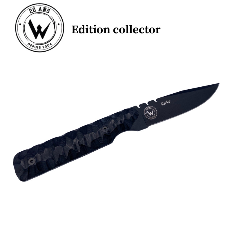 COUTEAU DE CHASSE WILDSTEER EDITION COLLECTOR BABY WILD MANCHE MICARTA LAME EPOXY NOIRE