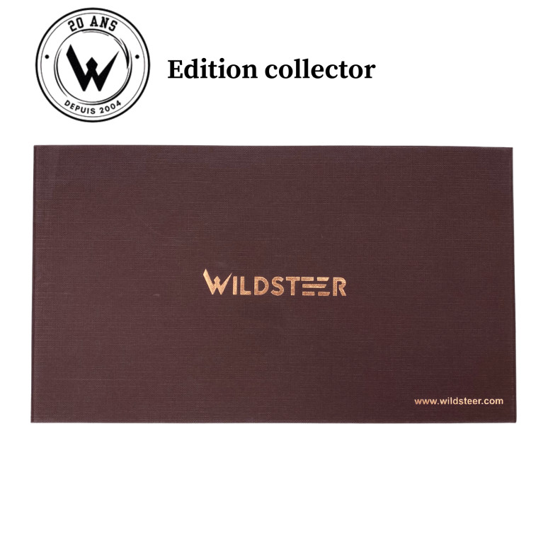 COUTEAU DE CHASSE WILDSTEER EDITION COLLECTOR BABY WILD MANCHE MICARTA LAME EPOXY NOIRE