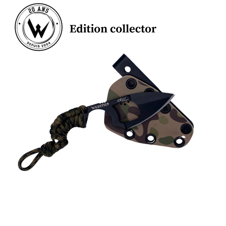 COUTEAU DE SURVIE WILDSTEER KRILL EDITION COLLECTOR LAME EPOXY NOIRE EVIDÉE