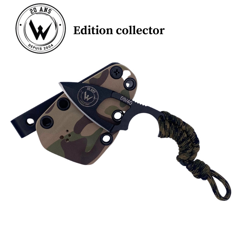 COUTEAU DE SURVIE WILDSTEER KRILL EDITION COLLECTOR LAME EPOXY NOIRE EVIDÉE