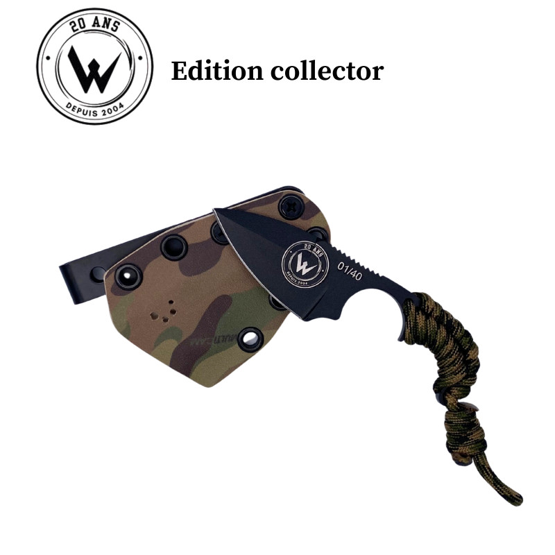 COUTEAU DE SURVIE WILDSTEER KRILL EDITION COLLECTOR LAME EPOXY NOIRE PLEINE