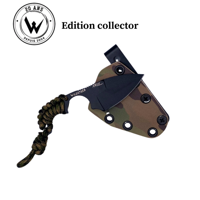 COUTEAU DE SURVIE WILDSTEER KRILL EDITION COLLECTOR LAME EPOXY NOIRE PLEINE