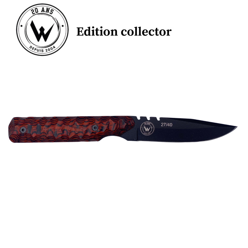 COUTEAU DE CHASSE WILDSTEER EDITION COLLECTOR BABY WILD MANCHE PACAWOOD COCOBOLO LAME EPOXY NOIRE