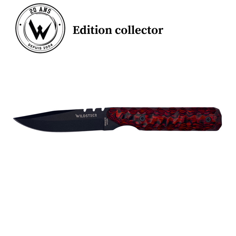 COUTEAU DE CHASSE WILDSTEER EDITION COLLECTOR BABY WILD MANCHE PACAWOOD COCOBOLO LAME EPOXY NOIRE