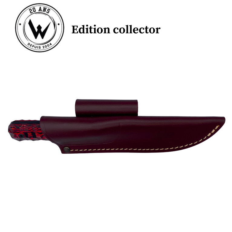 COUTEAU DE CHASSE WILDSTEER EDITION COLLECTOR BABY WILD MANCHE PACAWOOD COCOBOLO LAME EPOXY NOIRE