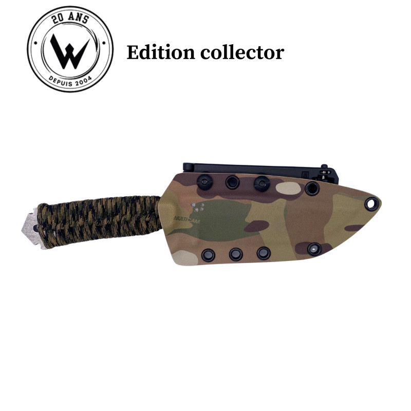 COUTEAU OUTDOOR WILDSTEER NG 69 SPECIAL 20 ANS LAME STONEWASH MANCHE PARACORDE MULTICAM