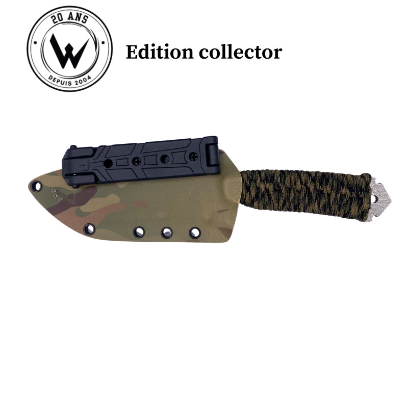 COUTEAU OUTDOOR WILDSTEER NG 69 SPECIAL 20 ANS LAME STONEWASH MANCHE PARACORDE MULTICAM