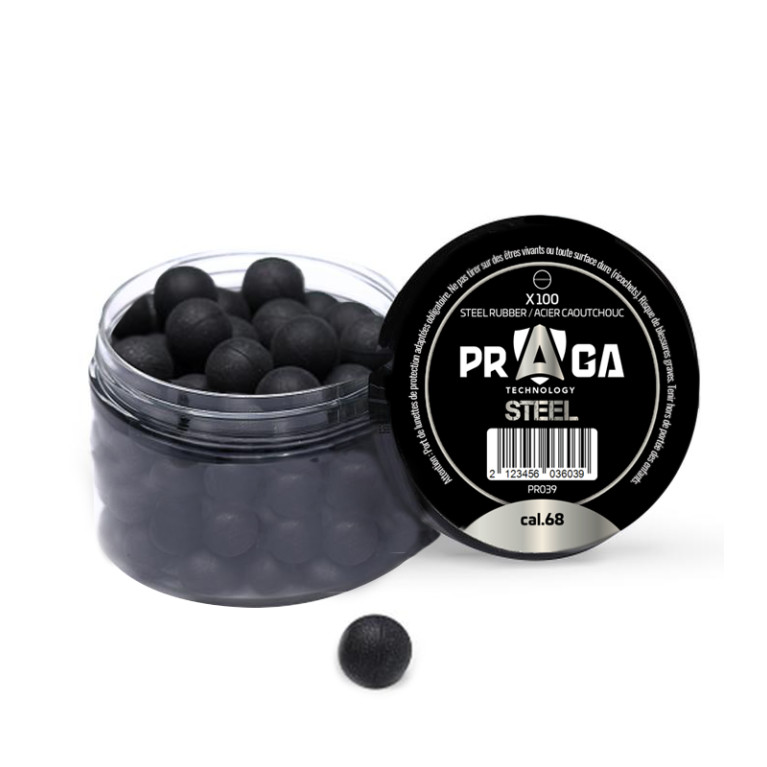 100 BILLES EN CAOUTCHOUC ACIER CAL 68