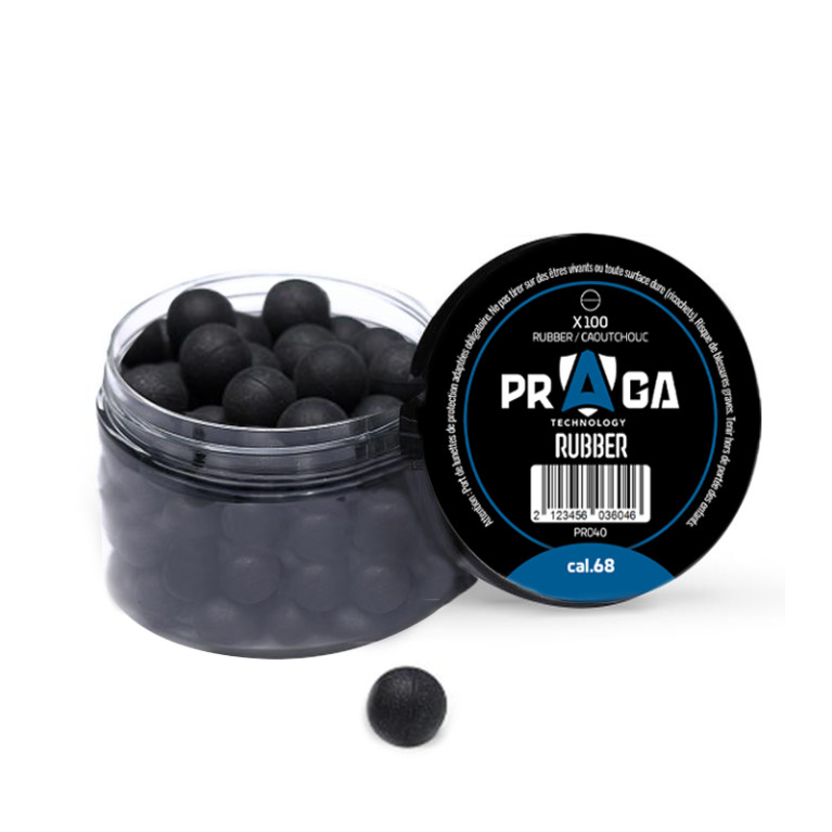 100 BILLES EN CAOUTCHOUC CAL 68