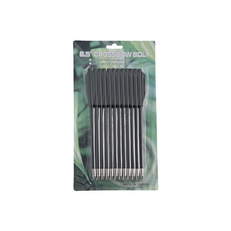 LOT DE 12 CARREAUX 6.5 INCHES POUR ARBALETE PISTOLET
