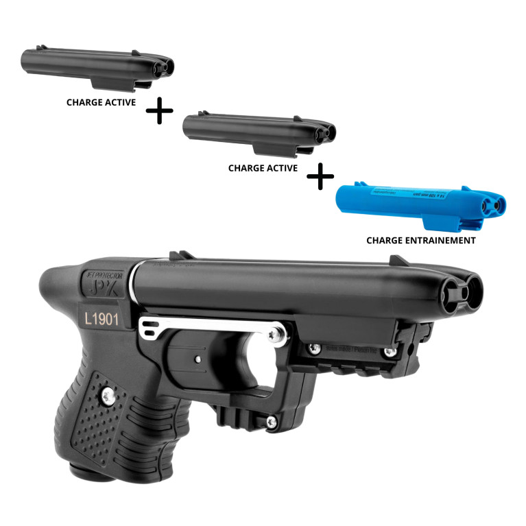 Pack Jet protecteur JPX 2 1 cartouche entrainement + 2 cartouches actives