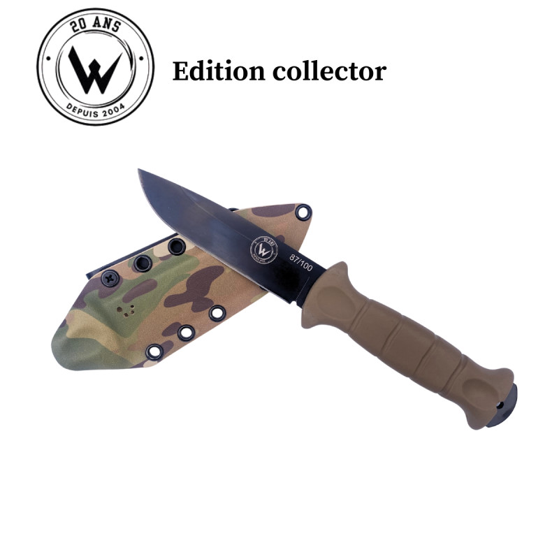 COUTEAU DE SURVIE MT55 EDITION COLLECTOR WILDSTEER MANCHE KAKI LAME PVD N°84/100