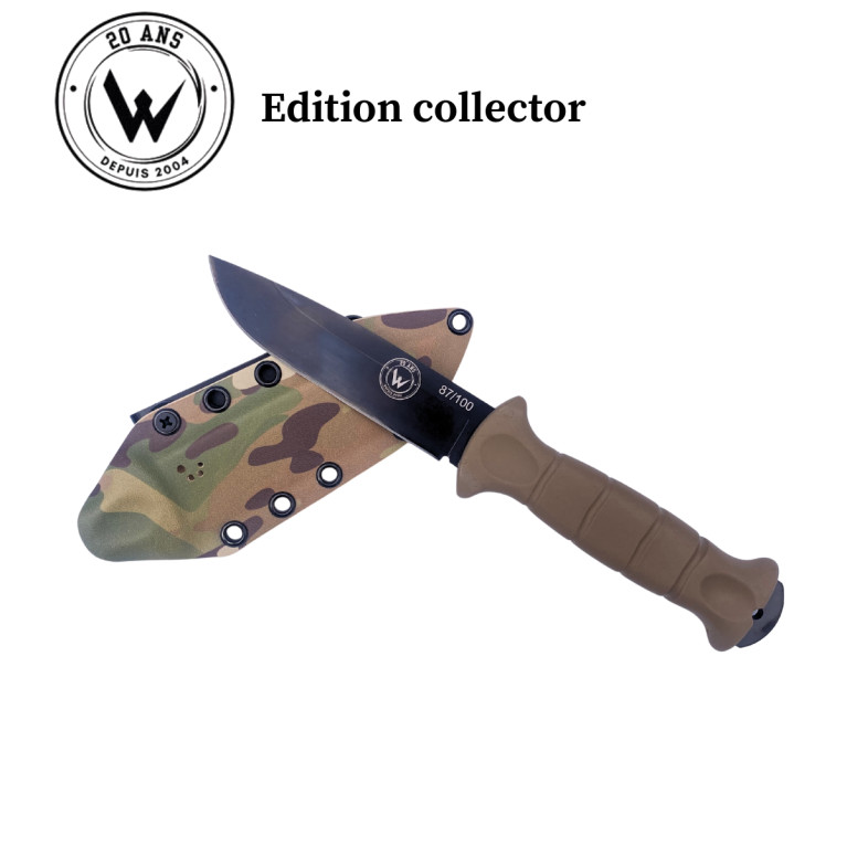 COUTEAU DE SURVIE MT55 EDITION COLLECTOR WILDSTEER MANCHE KAKI LAME PVD N°84/100