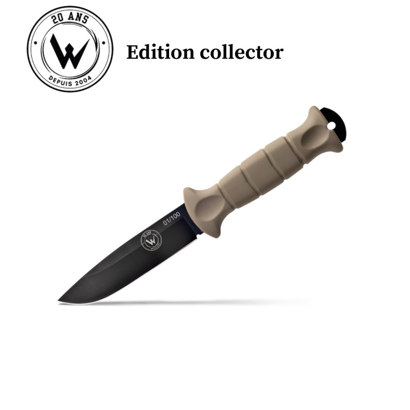 COUTEAU DE SURVIE MT55 EDITION COLLECTOR WILDSTEER MANCHE KAKI LAME PVD N°84/100