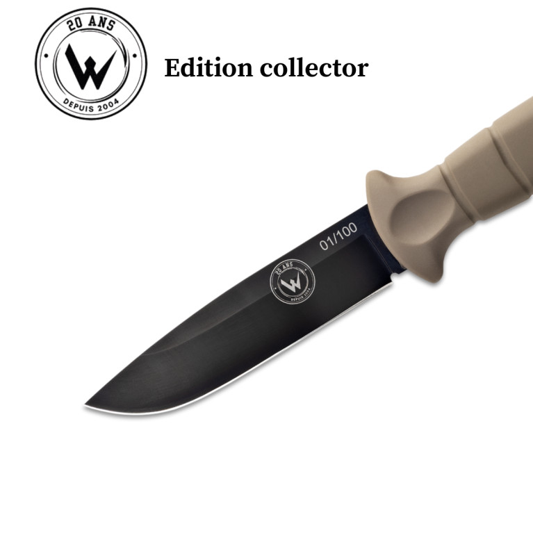 COUTEAU DE SURVIE MT55 EDITION COLLECTOR WILDSTEER MANCHE KAKI LAME PVD N°84/100