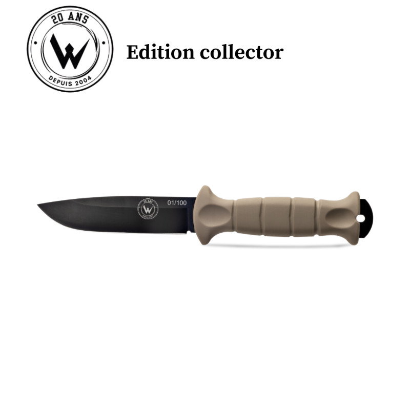 COUTEAU DE SURVIE MT55 EDITION COLLECTOR WILDSTEER MANCHE KAKI LAME PVD N°84/100