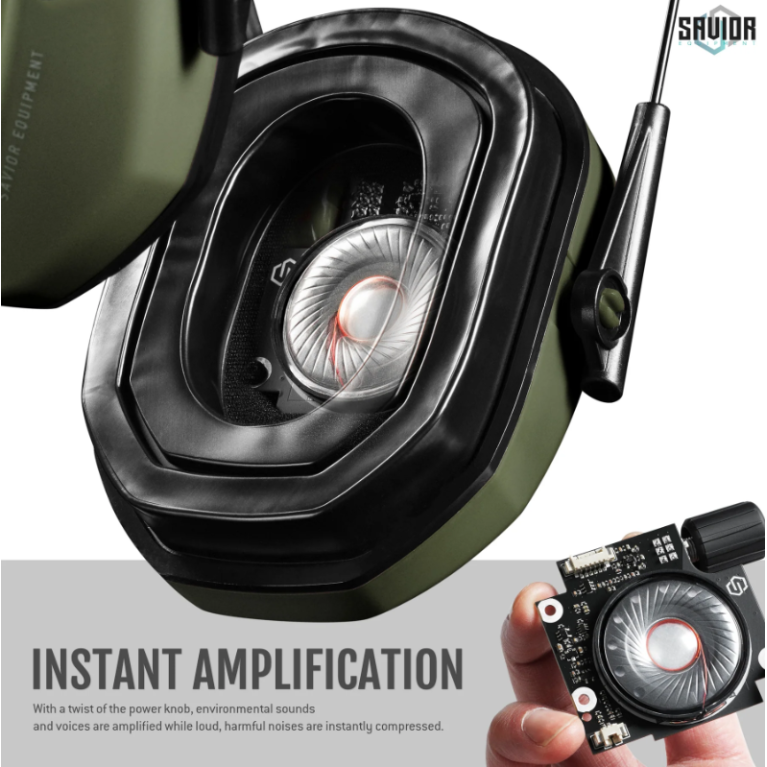 CASQUE ANTI-BRUIT ELECTRONIQUES SAVIOR OD Green