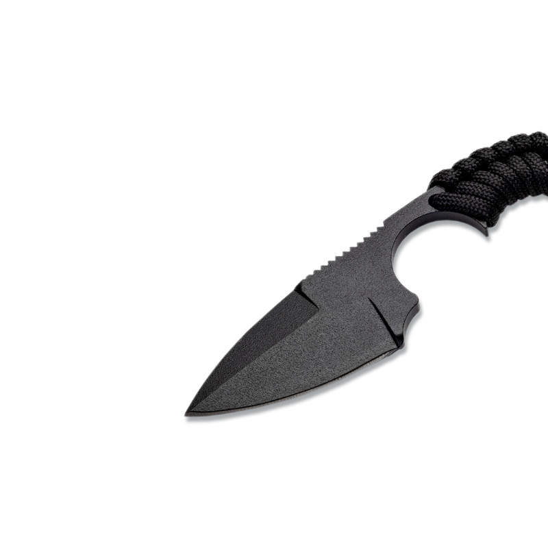 COUTEAU DE SURVIE KRILL WILDSTEER PARACORDE NOIRE LAME PLEINE