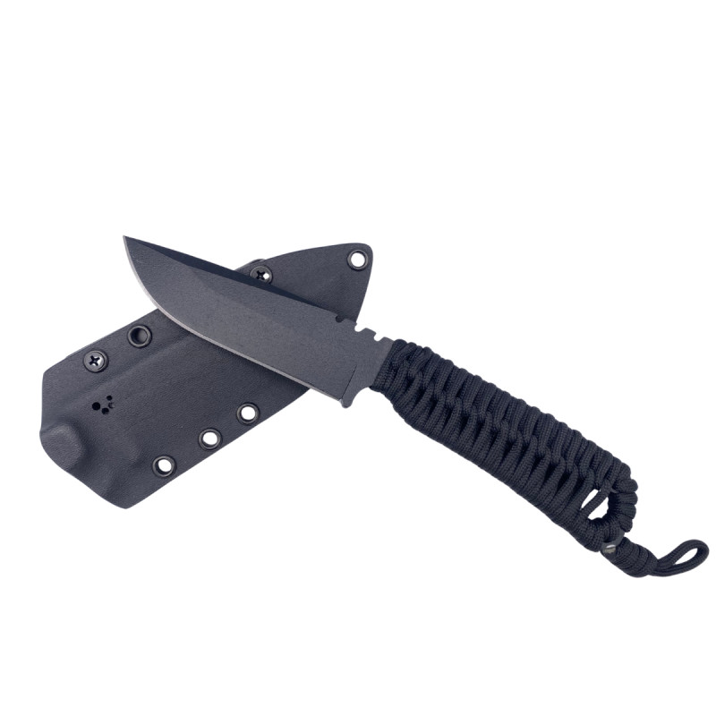 COUTEAU SKELET WILDSTEER PARACORDE NOIRE LAME NOIRE