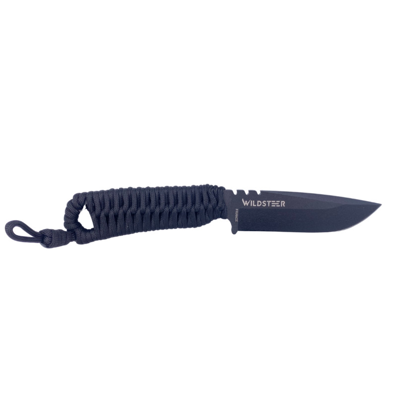 COUTEAU SKELET WILDSTEER PARACORDE NOIRE LAME NOIRE