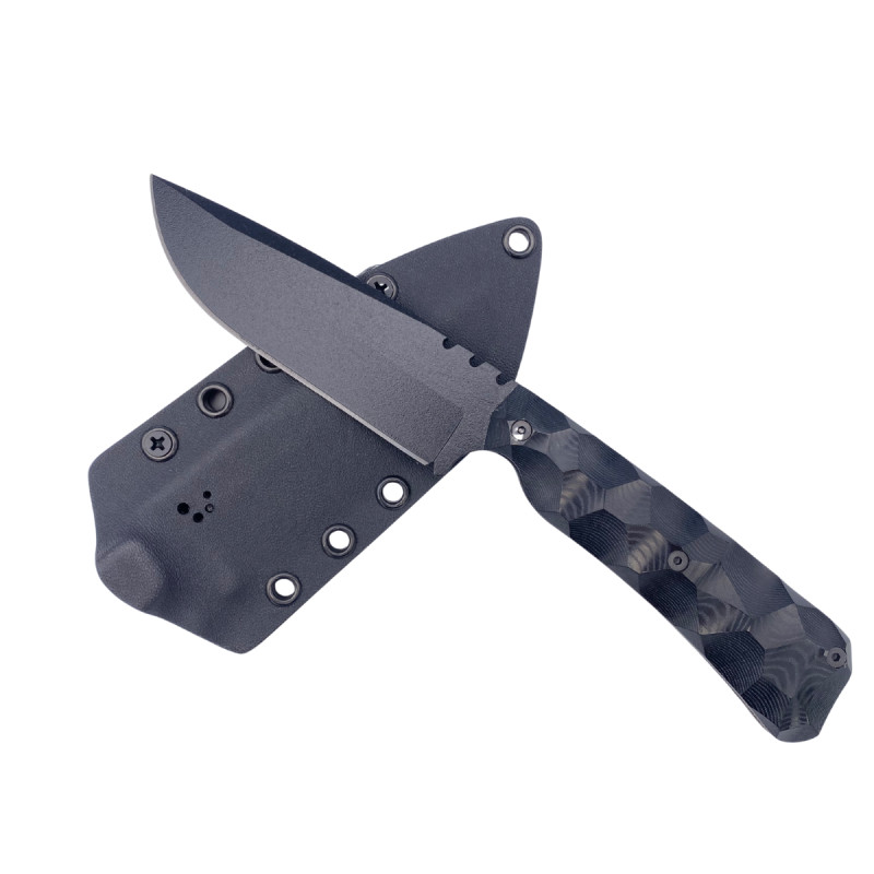 COUTEAU SKELET WILDSTEER MANCHE MICARTA NOIR TOXIFIÉ LAME NOIRE