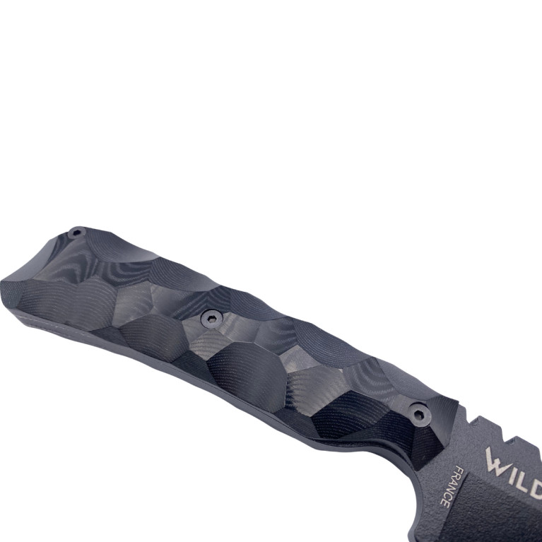 COUTEAU SKELET WILDSTEER MANCHE MICARTA NOIR TOXIFIÉ LAME NOIRE