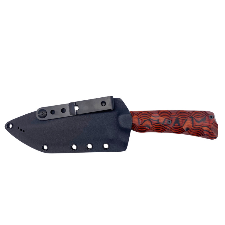 COUTEAU SKELET WILDSTEER MANCHE PAKAWOOD COCOBOLO TOXIFIÉ LAME NOIRE