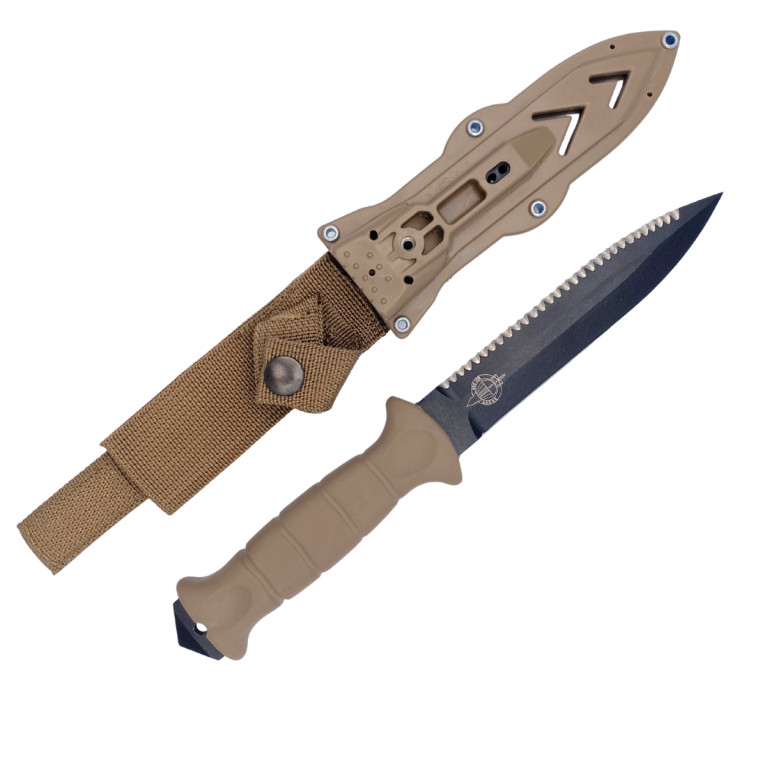 DAGUE DE COMBAT WILDSTEER LAME SERRATION SAS 1RPIMA COYOTE