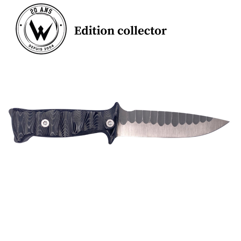 COUTEAU DE SURVIE TARASCO EDITION COLLECTOR WILDSTEER MANCHE MICARTA NOIR TOXIFIÉ N°18/50
